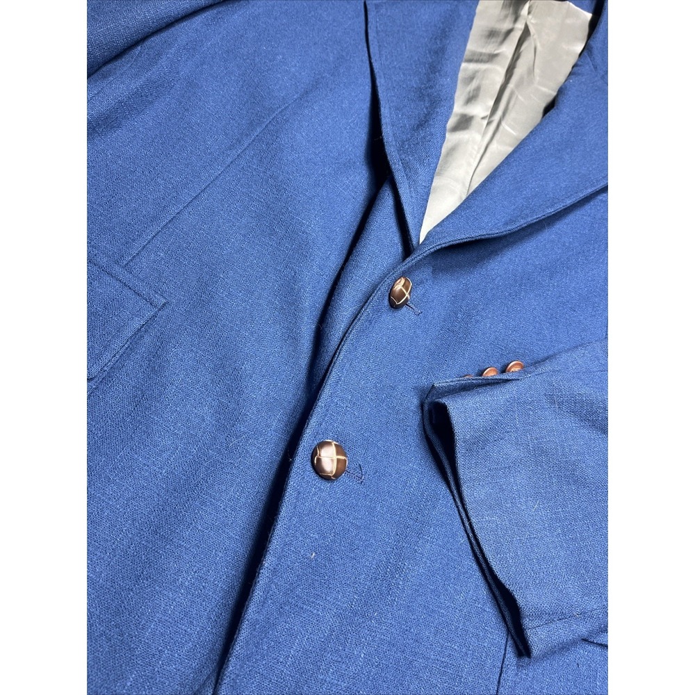 Vintage Pendleton Sport Coat Blazer Mens 44 Blue Wool Two Button‎ Elbow Patches - Picture 4 of 16